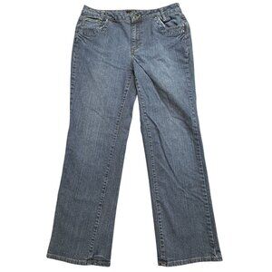 ana A New Approach Womens 16W Denim Jeans Bootcut Blue Button Flap Pockets